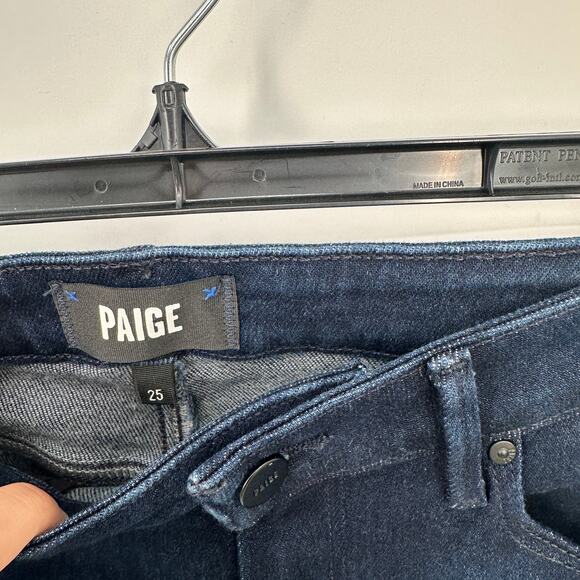 PAIGE CINDY High Rise Ankle Straight Dark Wash Denim Jean in Sussex // 0 - Picture 7 of 15